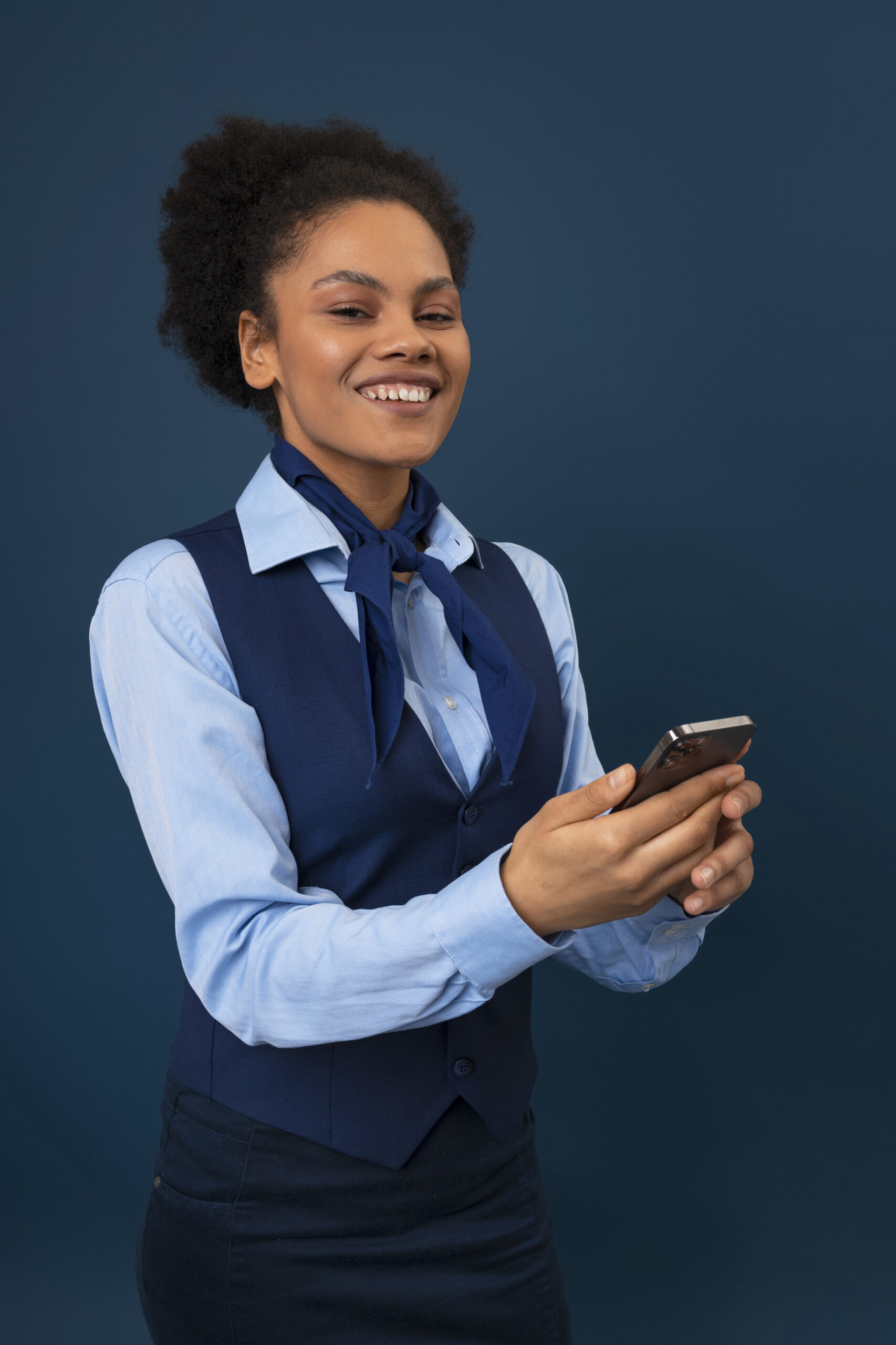 hotesse-de-l-air-a-coup-moyen-en-studio